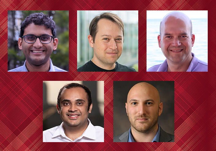 Collaged headshots of Rohan Padhye, Yonatan Bisk, Todd Mowry, Aayush Jain and Dimitrios Skarlatos.