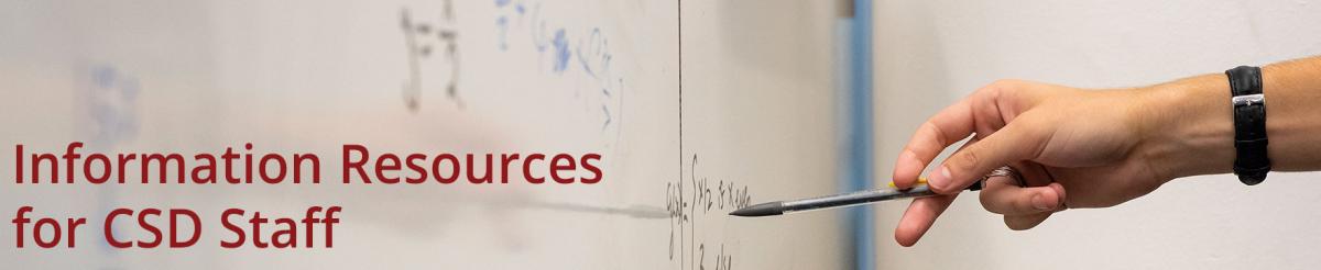 page banner with text - Information Resources for CSD Staff