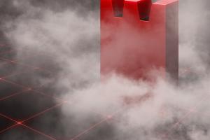 An artistic rendering of a red stratego piece on a game board, dramatically surrounded by smoke.